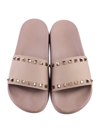 Valentino Rockstud Accents Rubber Slides