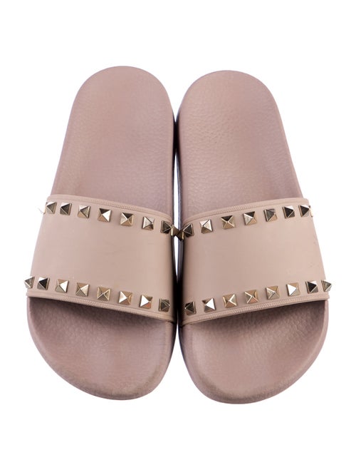 Valentino Rockstud Accents Rubber Slides