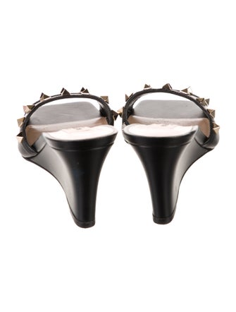 Valentino Rockstud Accents Leather Slides
