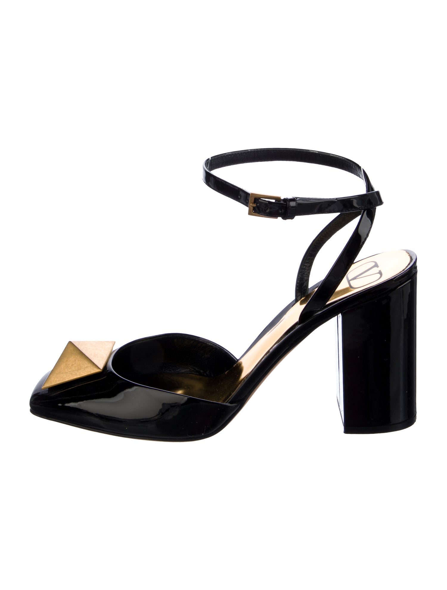 Valentino Rockstud Accents Patent Leather Slingback Pumps
