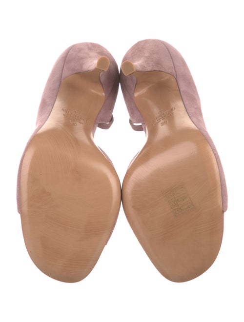 Valentino Suede Crystal Embellishments Sandals