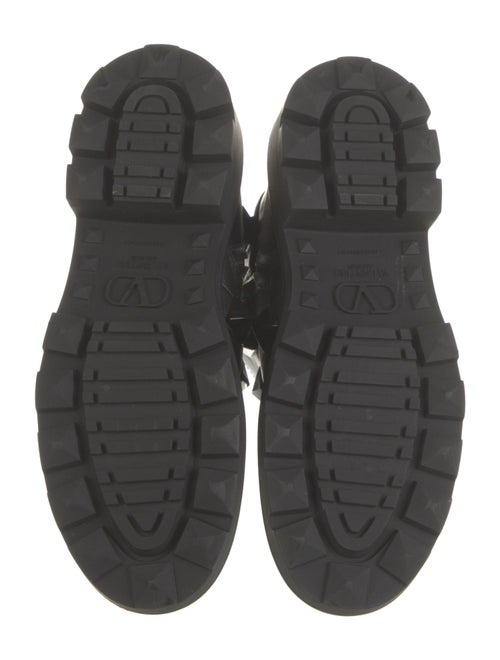Valentino Rockstud Accents Leather Combat Boots