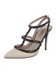 Valentino Rockstud Accents Leather T-Strap Pumps