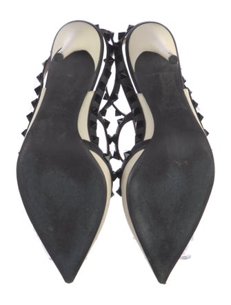 Valentino Rockstud Accents Leather T-Strap Pumps