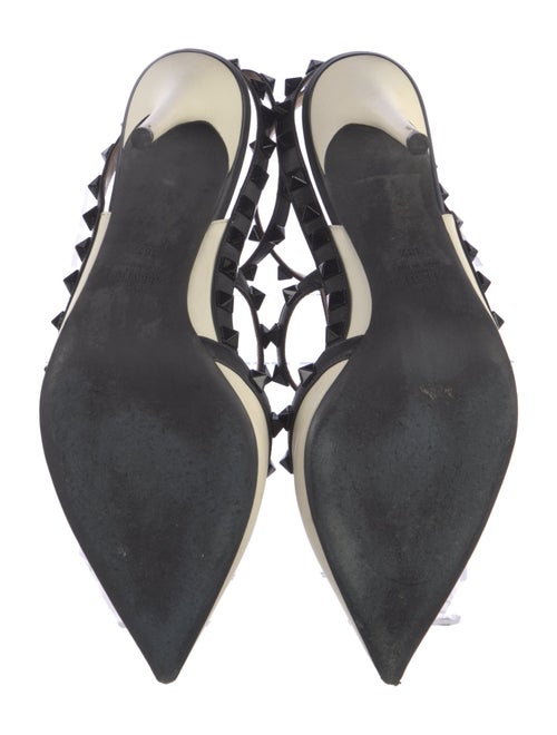 Valentino Rockstud Accents Leather T-Strap Pumps