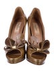 Valentino Patent Leather Bow Accents Slingback Sandals