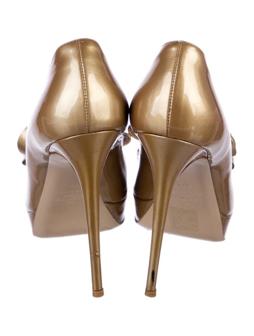 Valentino Patent Leather Bow Accents Slingback Sandals