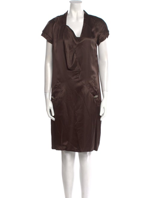 Valentino Cowl Neck Knee-Length Dress