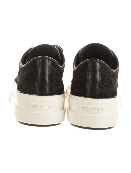 Valentino Leather Colorblock Pattern Sneakers