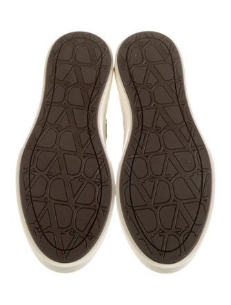 Valentino Leather Colorblock Pattern Sneakers