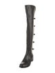 Valentino Leather Bow Accents Lace-Up Boots