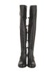 Valentino Leather Bow Accents Lace-Up Boots
