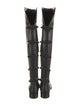 Valentino Leather Bow Accents Lace-Up Boots