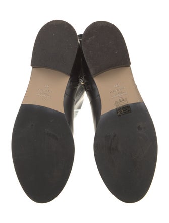 Valentino Leather Bow Accents Lace-Up Boots