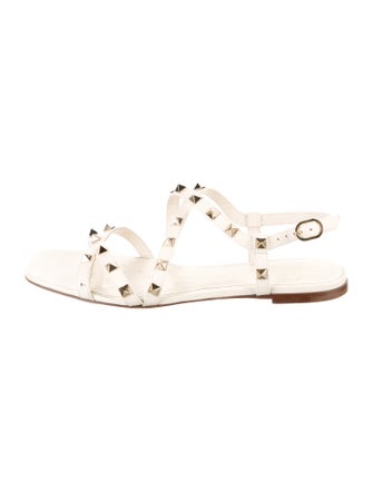 Valentino Rockstud Accents Leather Gladiator Sandals