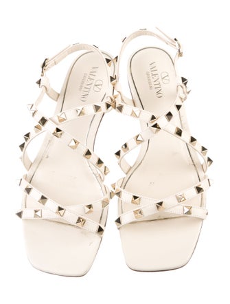 Valentino Rockstud Accents Leather Gladiator Sandals