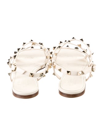 Valentino Rockstud Accents Leather Gladiator Sandals