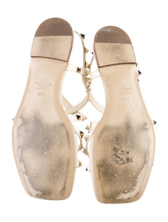 Valentino Rockstud Accents Leather Gladiator Sandals