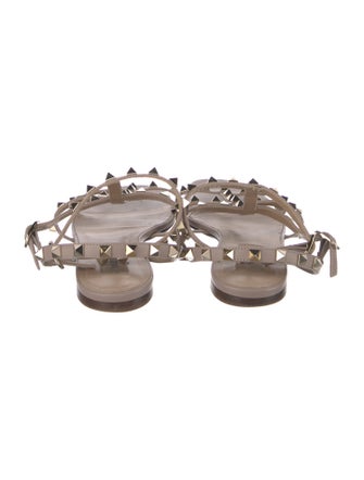 Valentino Rockstud Accents Leather Gladiator Sandals