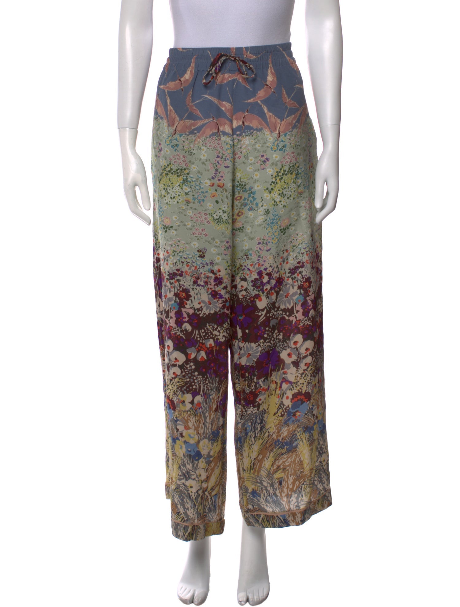 Valentino Silk Wide Leg Pants