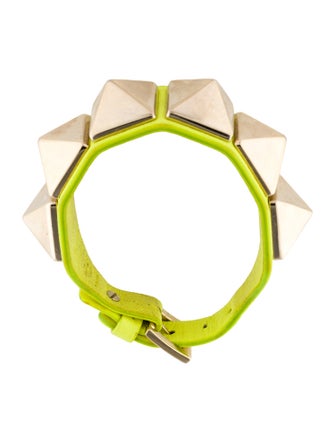 Valentino Leather Large Rockstud Wrap Bracelet