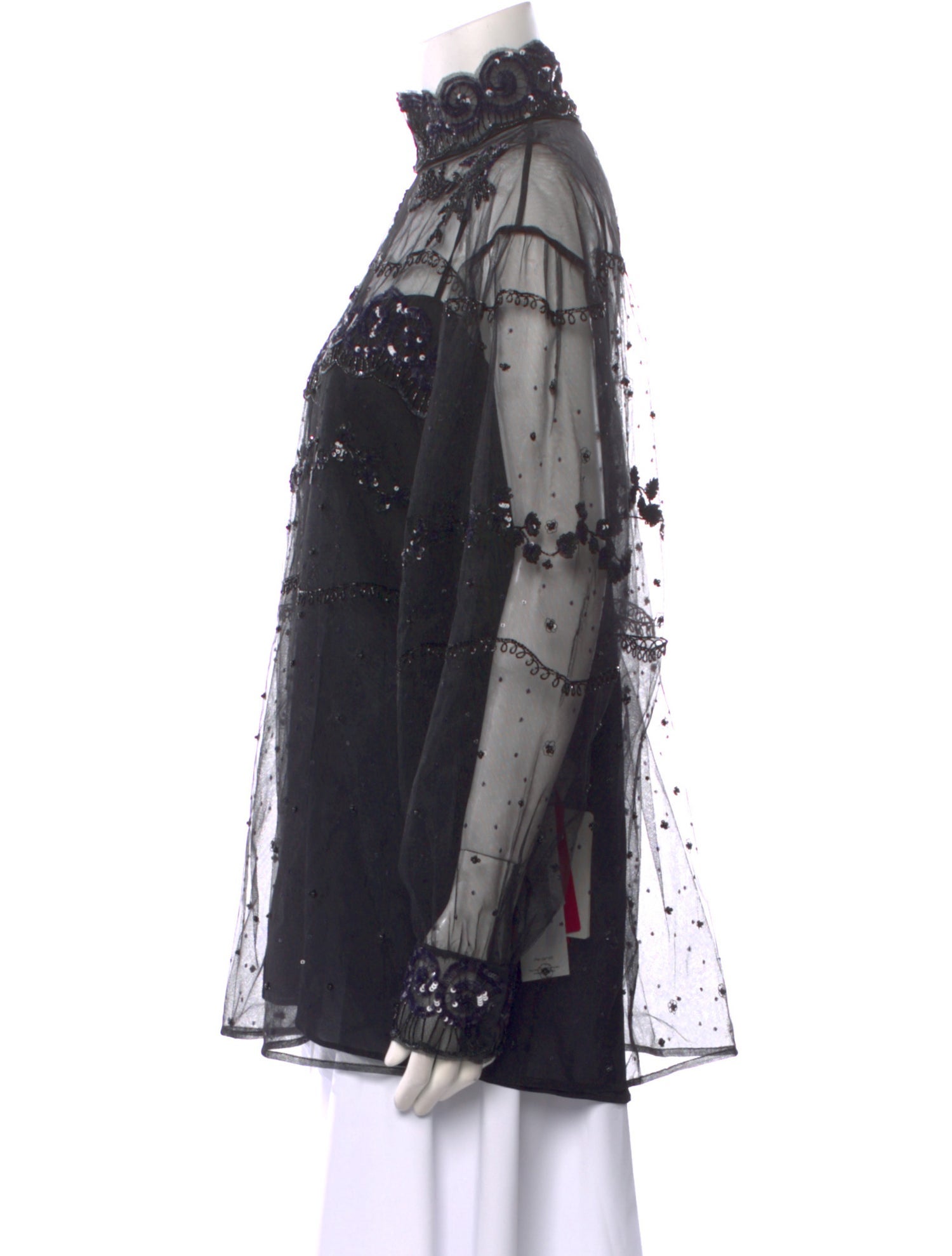 Valentino Lace Mock Neck Blouse w/ Tags