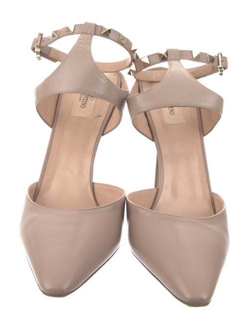 Valentino Rockstud Accents Leather T-Strap Pumps