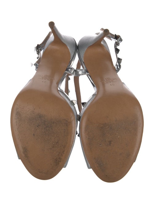 Valentino Rockstud Accents Leather Slingback Sandals