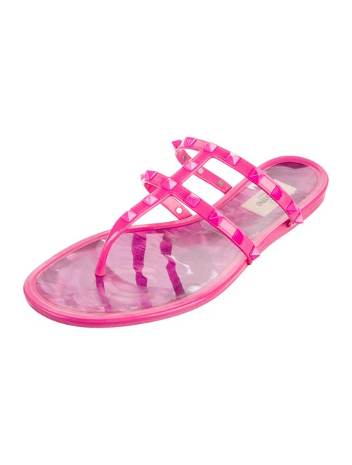 Valentino Rockstud Accents Rubber Slides