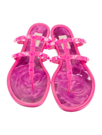 Valentino Rockstud Accents Rubber Slides