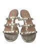 Valentino Rockstud Accents Leather Slides