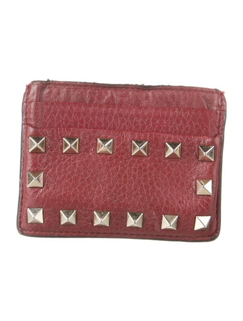 Valentino Rockstud Accents Leather Card Holder