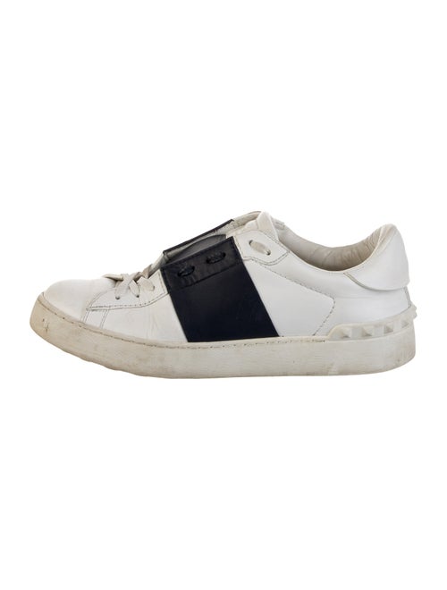Valentino Rockstud Accents Leather Sneakers