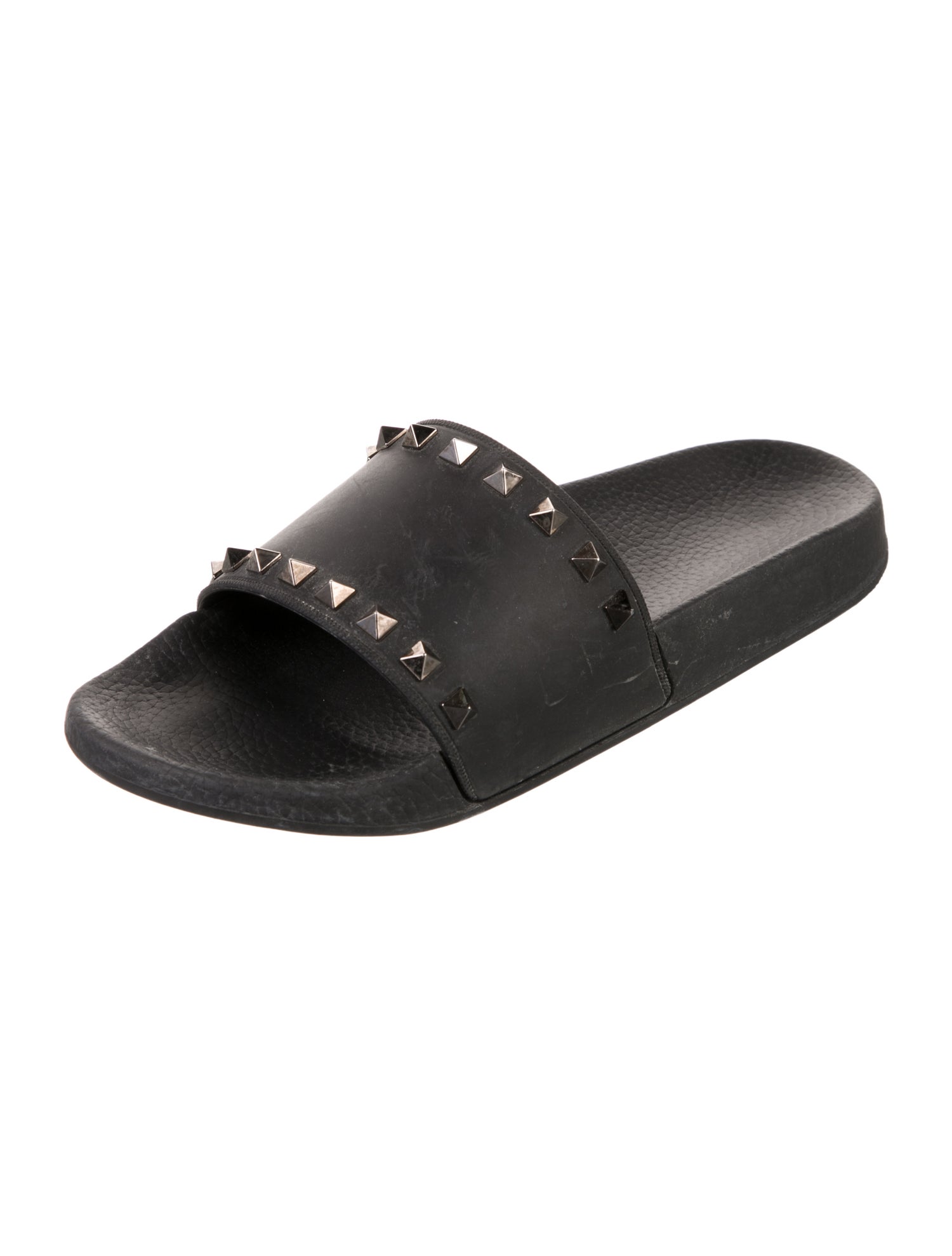 Valentino Rockstud Accents Rubber Slides