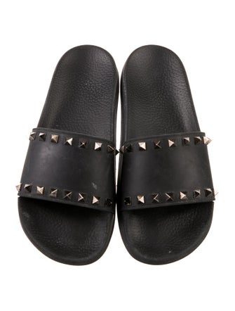Valentino Rockstud Accents Rubber Slides