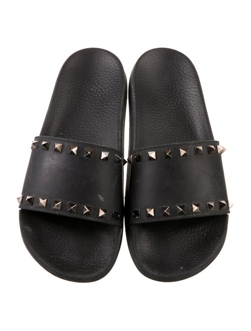 Valentino Rockstud Accents Rubber Slides