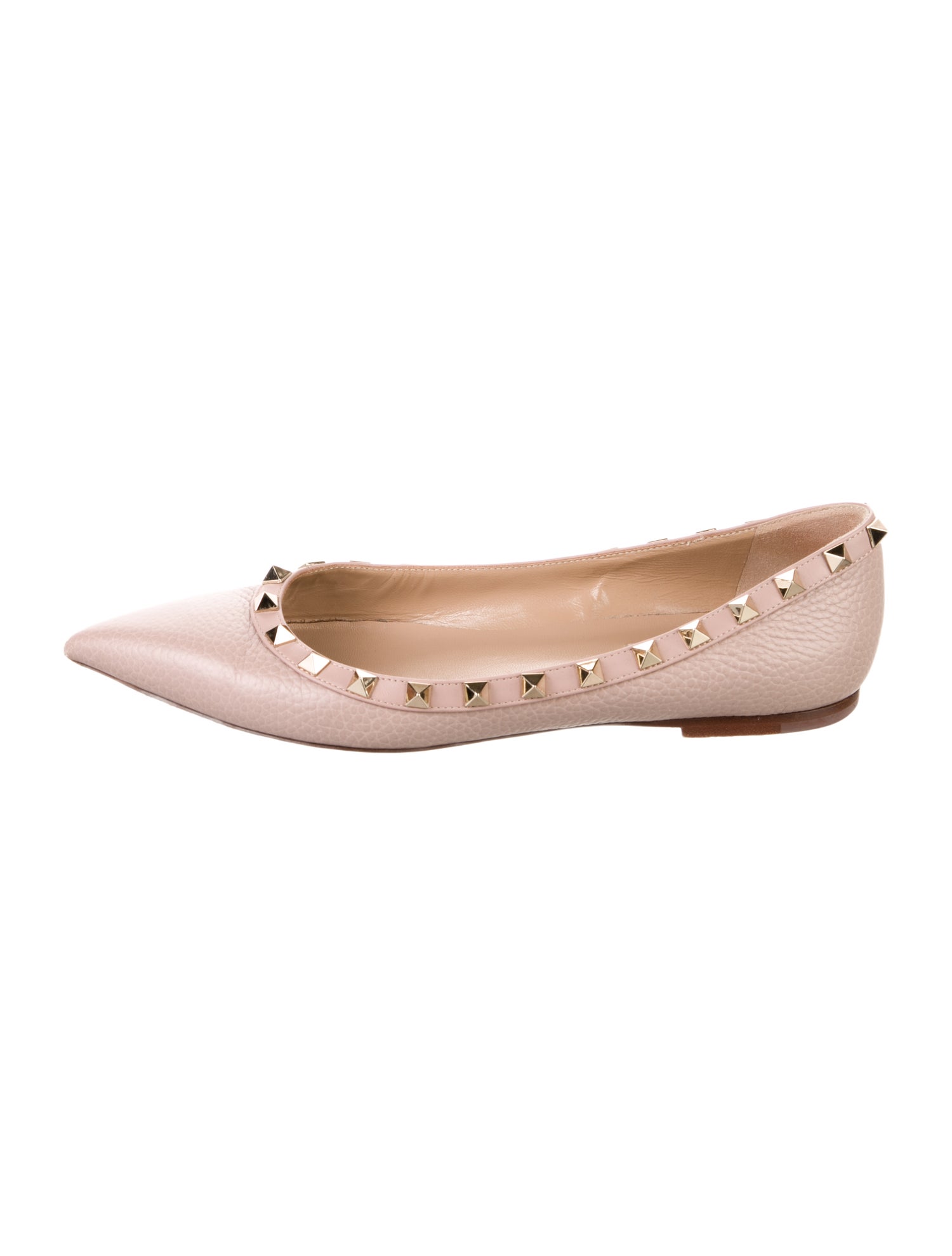 Valentino Rockstud Accents Leather Ballet Flats