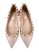 Valentino Rockstud Accents Leather Ballet Flats