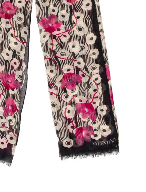 Valentino Wool Floral Print Scarf