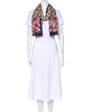 Valentino Wool Floral Print Scarf