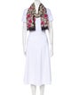 Valentino Wool Floral Print Scarf