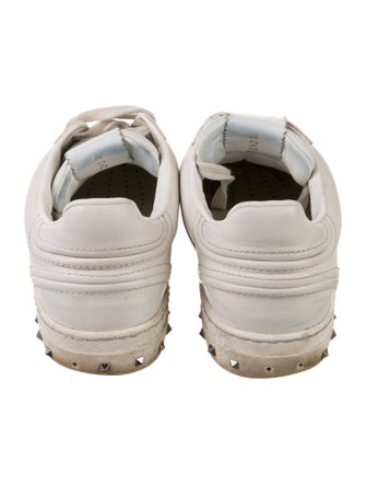 Valentino Rockstud Accents Leather Sneakers
