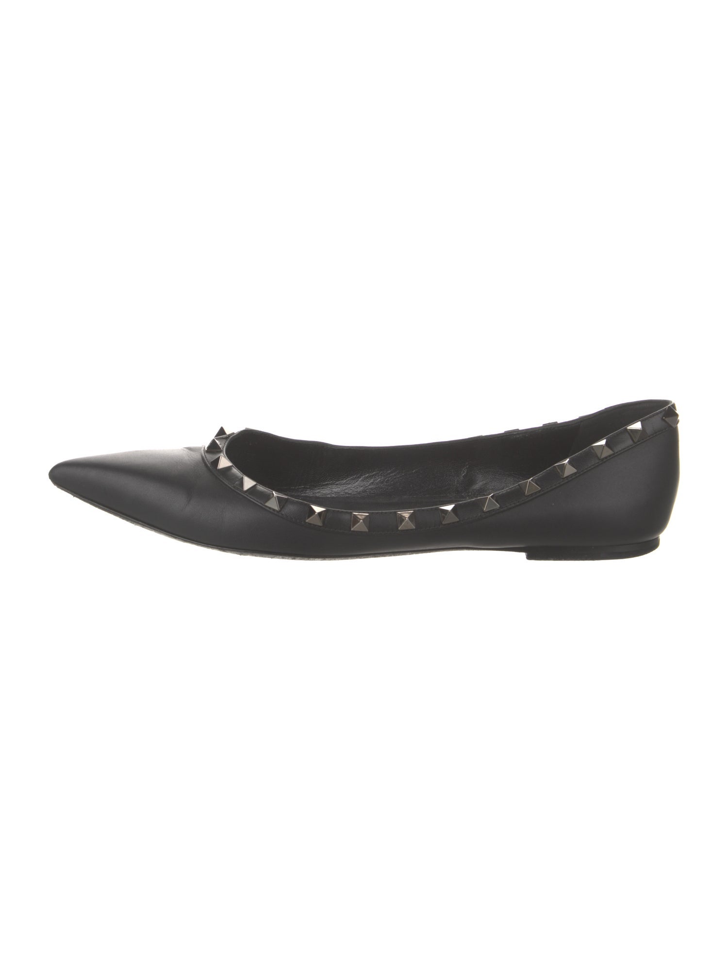 Valentino Rockstud Accents Leather Ballet Flats