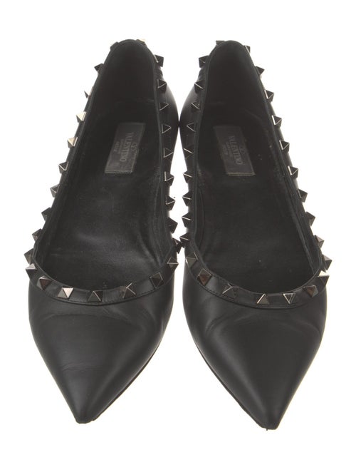 Valentino Rockstud Accents Leather Ballet Flats