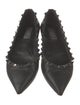 Valentino Rockstud Accents Leather Ballet Flats