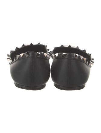 Valentino Rockstud Accents Leather Ballet Flats