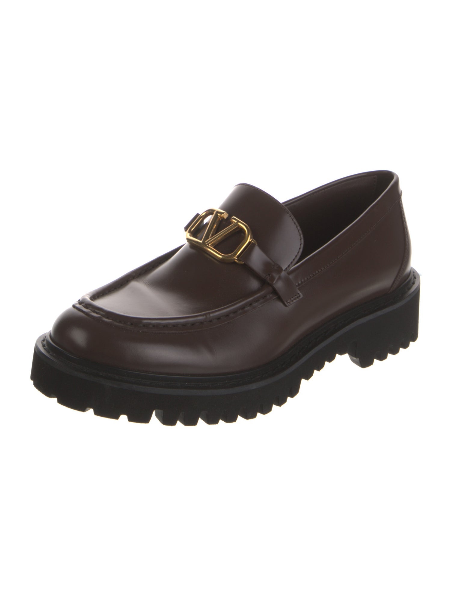 Valentino Signature Logo Leather Loafers