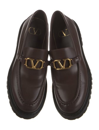Valentino Signature Logo Leather Loafers