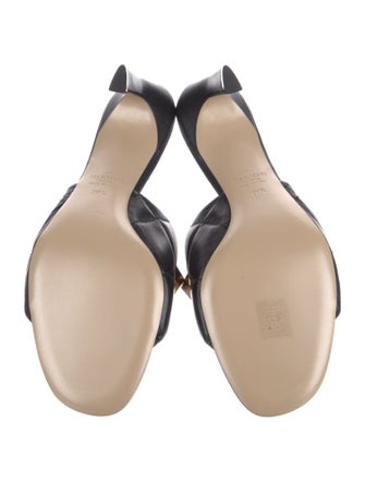 Valentino Quilted Pattern Leather Slides