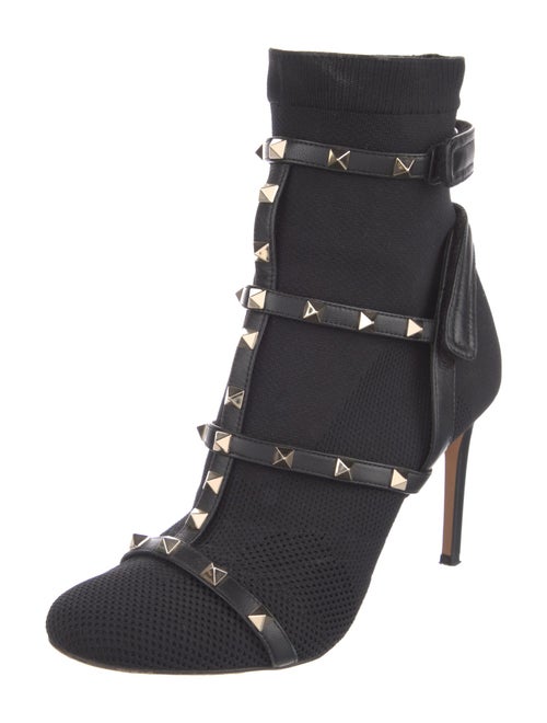 Valentino Rockstud Accents Mesh Sock Boots